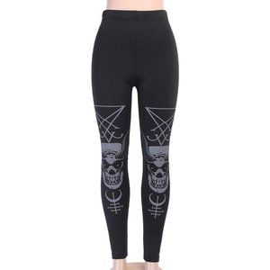 Skull Print Satanic Leggings